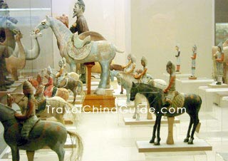 Tri-colored glazed pottery of the Tang Dynasty in the museum